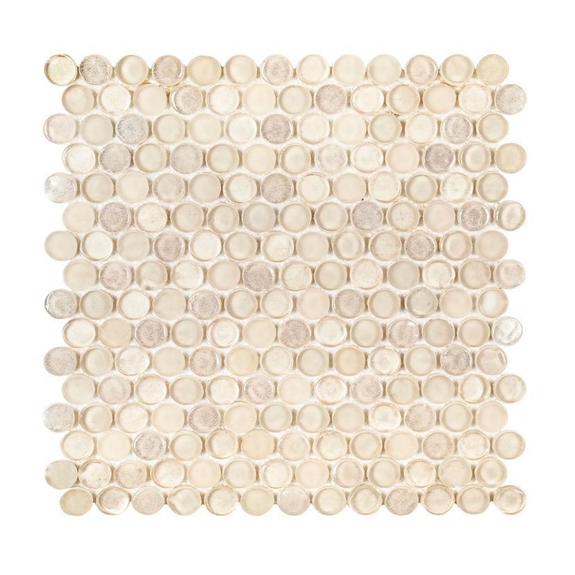 Jeffrey Court Suite Penny Round 11.13" x 11.88" Glass Mosaic