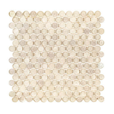 Jeffrey Court Suite Penny Round 11.13" x 11.88" Glass Mosaic