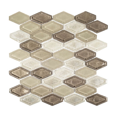 Jeffrey Court Suite Elongated Hex 10.5" x 11.38" Glass Mosaic