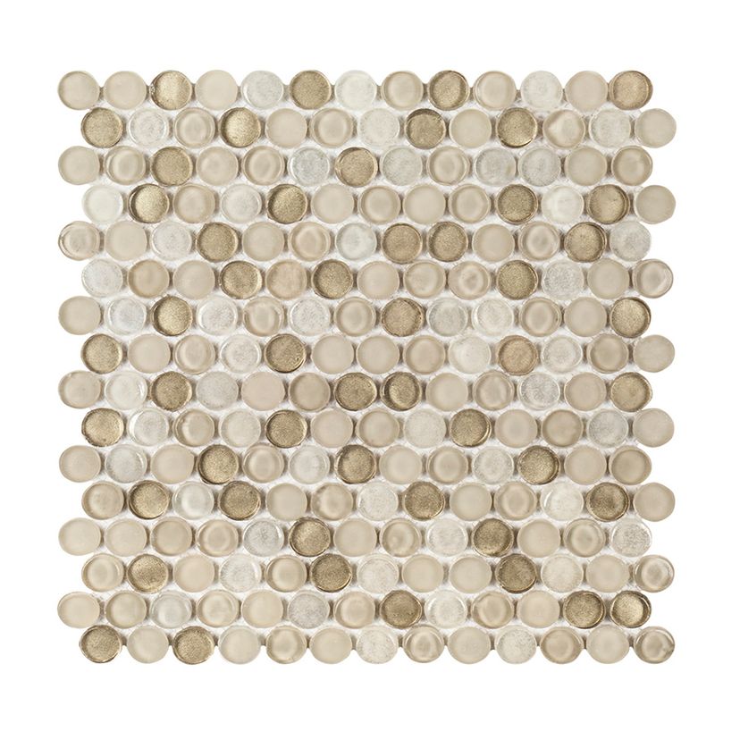 Jeffrey Court Suite Penny Round 11.13" x 11.88" Glass Mosaic