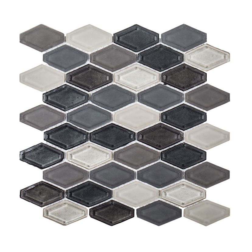 Jeffrey Court Suite Elongated Hex 10.5" x 11.38" Glass Mosaic