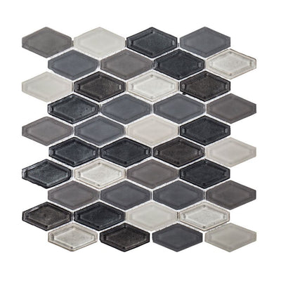 Jeffrey Court Suite Elongated Hex 10.5" x 11.38" Glass Mosaic