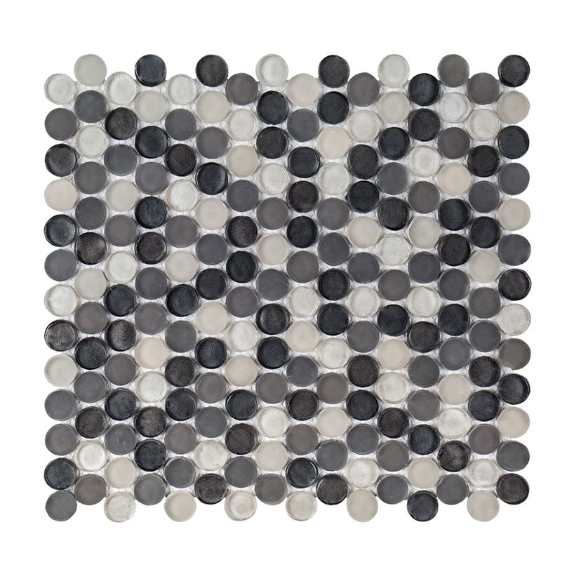 Jeffrey Court Suite Penny Round 11.13" x 11.88" Glass Mosaic