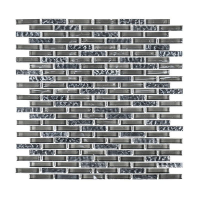 Jeffrey Court Suite Off-Set Brick 10.13" x 11.25" Glass Mosaic