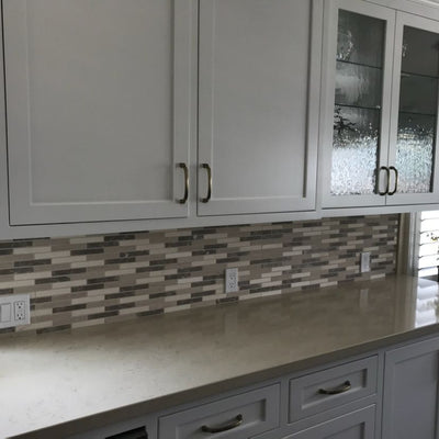 Jeffrey Court Align 12.94" x 15.25" Limestone & Marble Mosaic