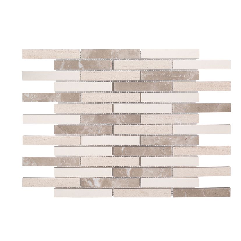 Jeffrey Court Align 12.94" x 15.25" Limestone & Marble Mosaic