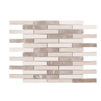 Jeffrey Court Align 12.94" x 15.25" Limestone & Marble Mosaic