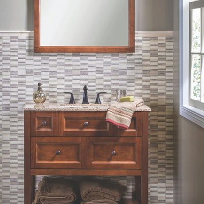 Jeffrey Court Align Stax 11.13" x 12.13" Limestone & Marble Mosaic
