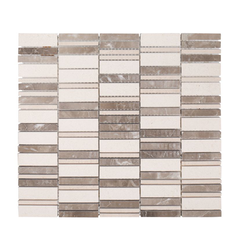 Jeffrey Court Align Stax 11.13" x 12.13" Limestone & Marble Mosaic