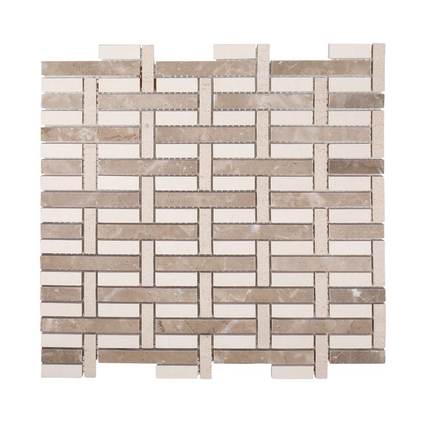 Jeffrey Court Align Woven 10.94" x 11.75" Limestone & Marble Mosaic
