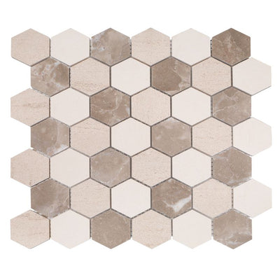 Jeffrey Court Align Hexagon 11" x 12.44" Limestone Mosaic