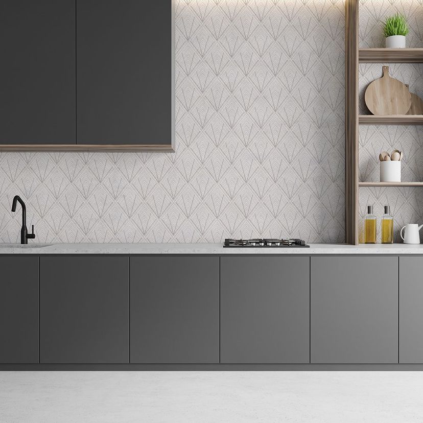 Jeffrey Court Align Diamond Deco 6" x 7.94" Limestone Tile