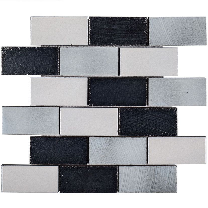 Jeffrey Court Ashland & Halsted 2" x 4" Brick 12" x 12.38" Basalt Mosaic