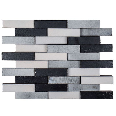 Jeffrey Court Ashland & Halsted Elevation Brick 9.88" x 11.88" Basalt Mosaic