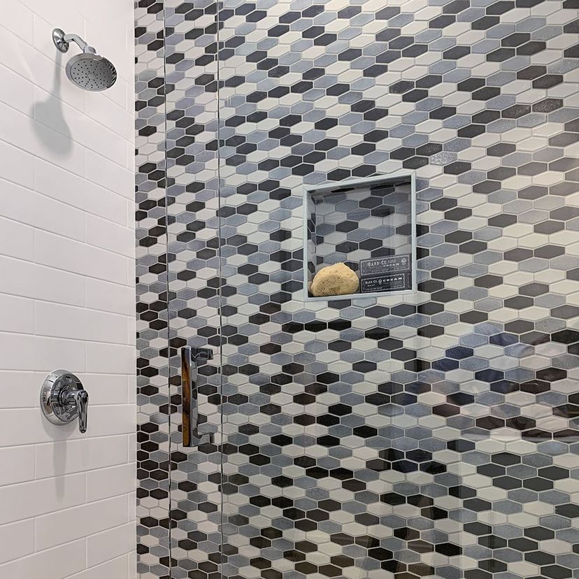 Jeffrey Court Ashland & Halsted Elongated Hex 10.63" x 12.13" Basalt Mosaic