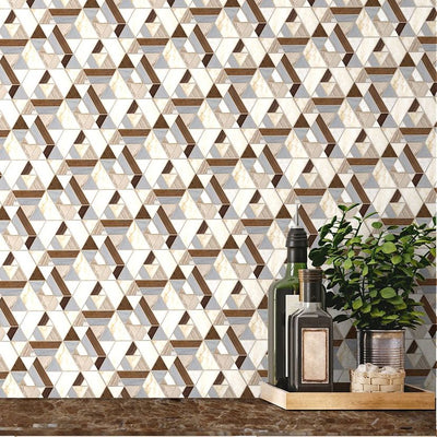 Jeffrey Court Eternal 8.75" x 11.5" Limestone, Marble & Mother of Pearl Mosaic