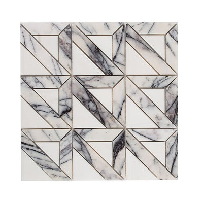 Jeffrey Court Eternal Triangular Parquet 11.88" x 11.88" Marble Mosaic