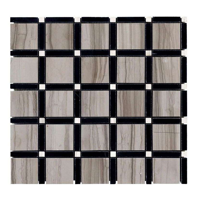 Jeffrey Court Stream Stone Sleek 12" x 12" Limestone Mosaic