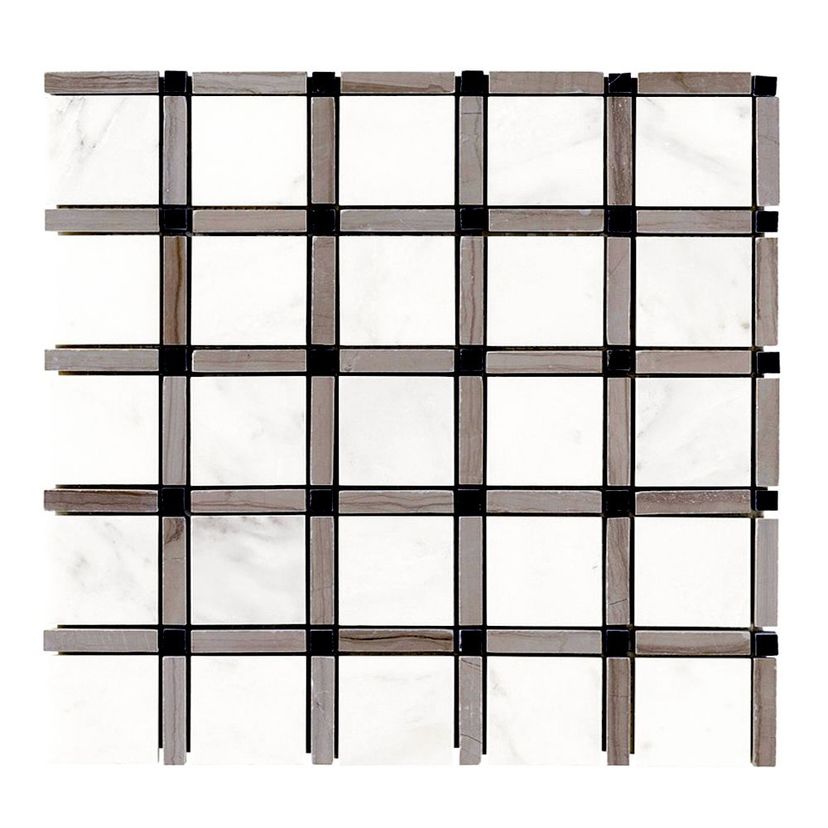 Jeffrey Court Stream Stone Sleek 12" x 12" Marble Mosaic