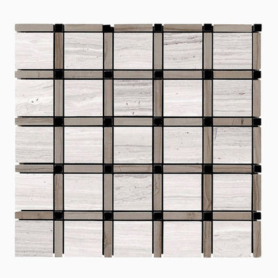 Jeffrey Court Stream Stone Sleek 12" x 12" Limestone Mosaic