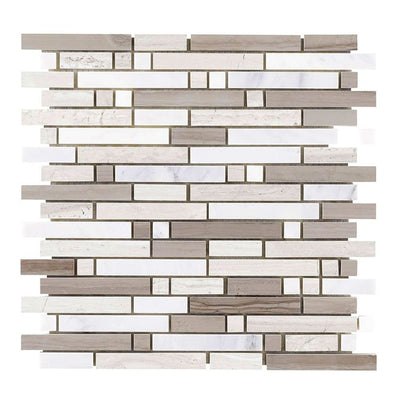 Jeffrey Court Stream Stone 11.75" x 12" Marble Mosaic
