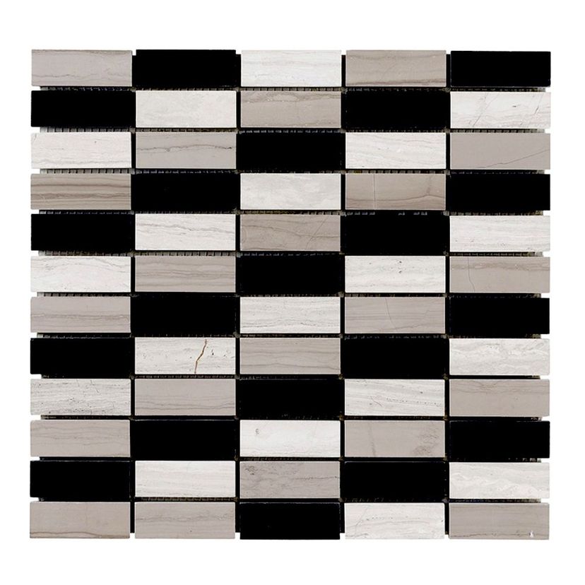 Jeffrey Court Stream Stone 12" x 12" Marble Mosaic