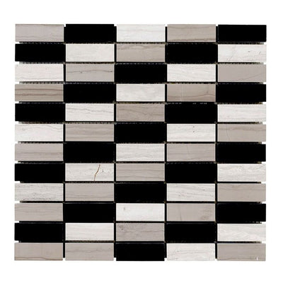 Jeffrey Court Stream Stone 12" x 12" Marble Mosaic