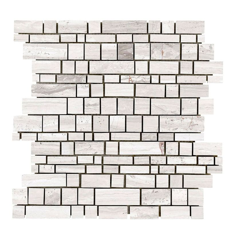 Jeffrey Court Stream Stone 12" x 12.38" Limestone Mosaic