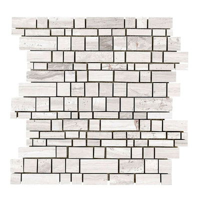 Jeffrey Court Stream Stone 12" x 12.38" Limestone Mosaic