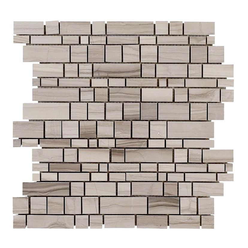 Jeffrey Court Stream Stone 12" x 12.38" Limestone Mosaic