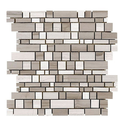 Jeffrey Court Stream Stone 12" x 12.38" Limestone Mosaic
