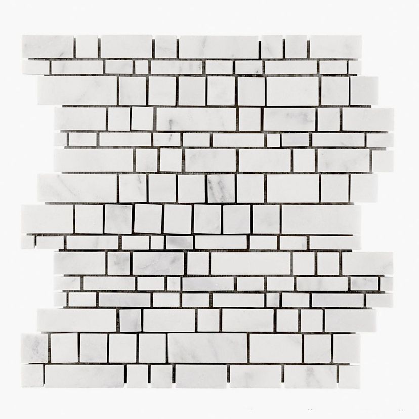 Jeffrey Court Stream Stone 12" x 12.38" Marble Mosaic