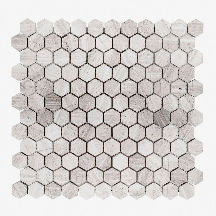 Jeffrey Court Stream Stone 1" Hexagon 11" x 11.63" Limestone Mosaic