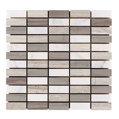 Jeffrey Court Stream Stone 12" x 12" Marble Mosaic