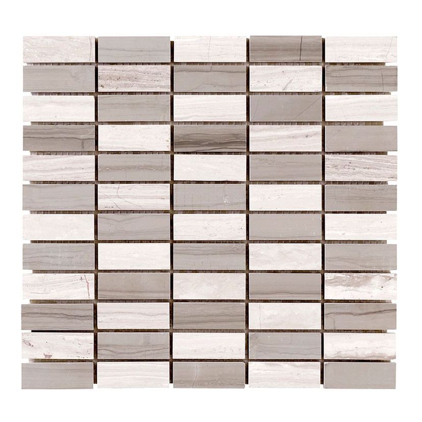 Jeffrey Court Stream Stone 12" x 12" Limestone Mosaic