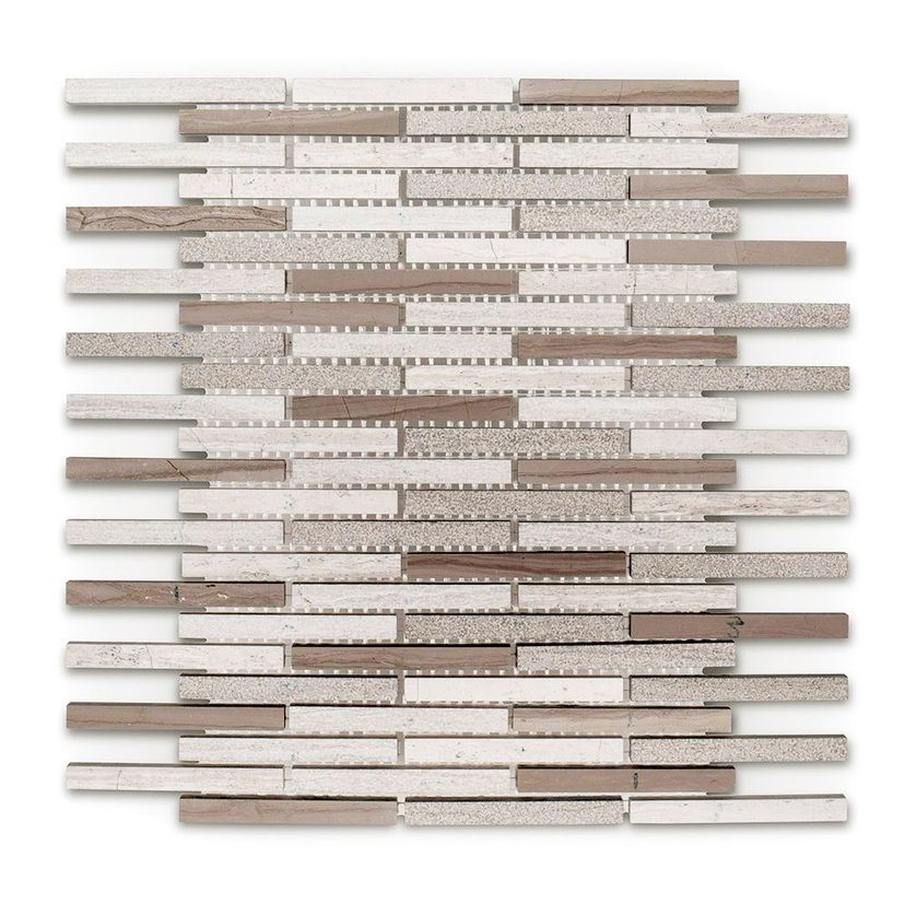 Jeffrey Court Stream Stone 10.75" x 11.88" Limestone Mosaic