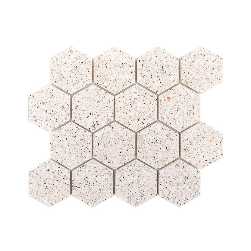 Jeffrey Court Modern Mixer 3" Hexagon 10.5" x 12.13" Terrazzo Mosaic