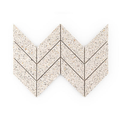 Jeffrey Court Modern Mixer Chevron 8.38" x 16.13" Terrazzo Mosaic