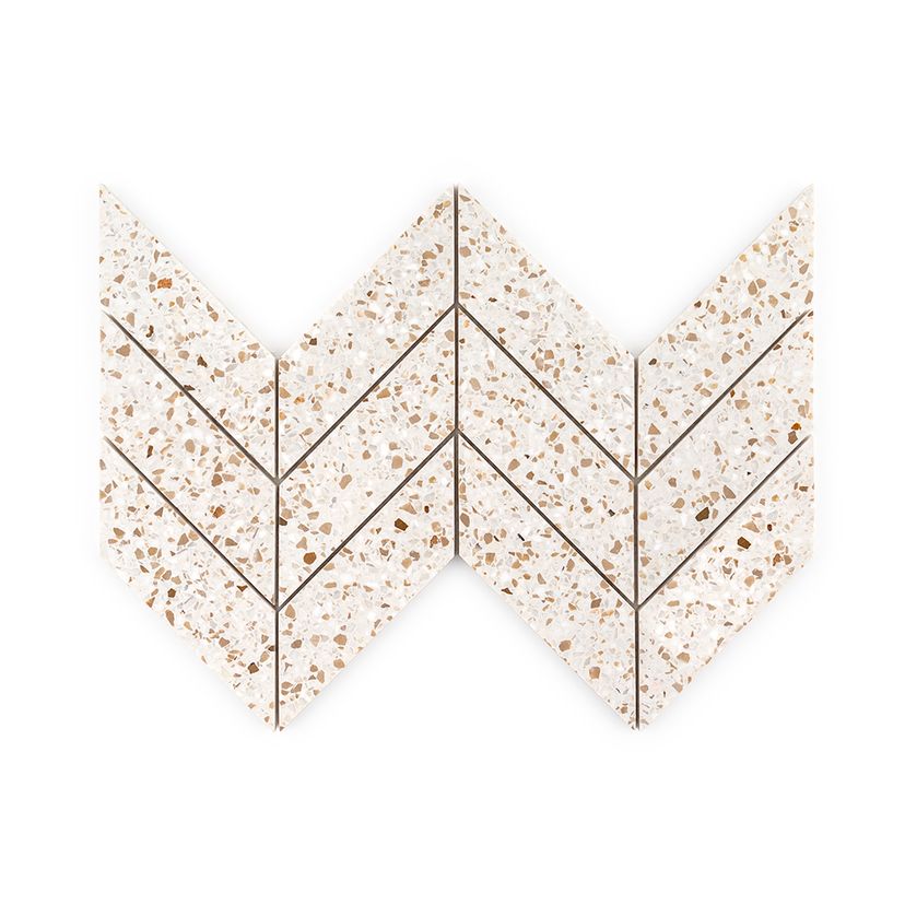 Jeffrey Court Modern Mixer Chevron 8.38" x 16.13" Terrazzo Mosaic