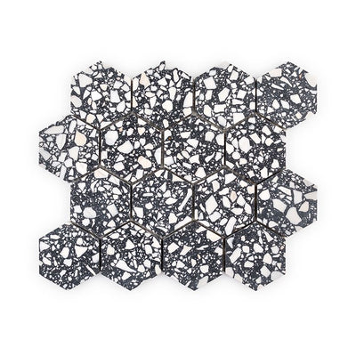 Jeffrey Court Modern Mixer 3" Hexagon 10.5" x 12.13" Terrazzo Mosaic