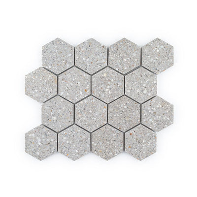 Jeffrey Court Modern Mixer 3" Hexagon 10.5" x 12.13" Terrazzo Mosaic