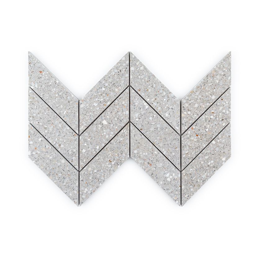 Jeffrey Court Modern Mixer Chevron 8.38" x 16.13" Terrazzo Mosaic