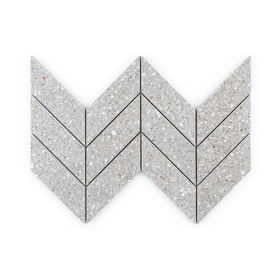 Jeffrey Court Modern Mixer Chevron 8.38" x 16.13" Terrazzo Mosaic