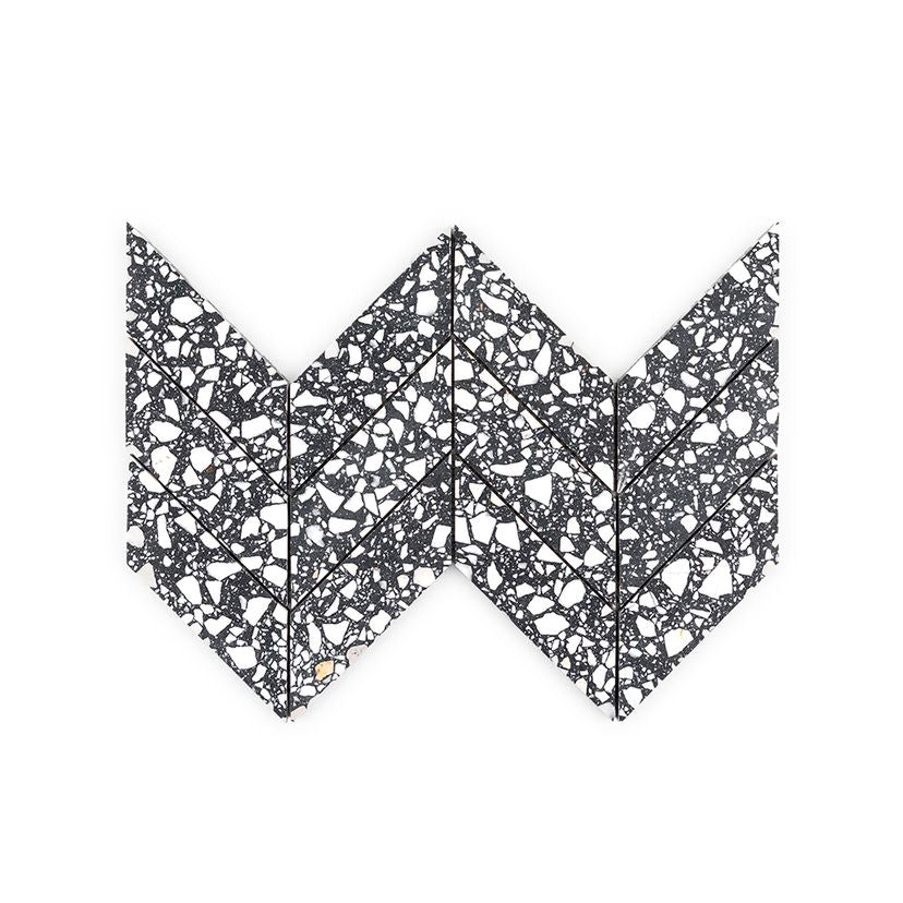 Jeffrey Court Modern Mixer Chevron 8.38" x 16.13" Terrazzo Mosaic