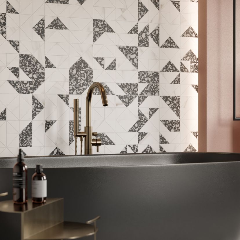 Jeffrey Court Modern Mixer Sunder 12" x 12" Terrazzo Mosaic