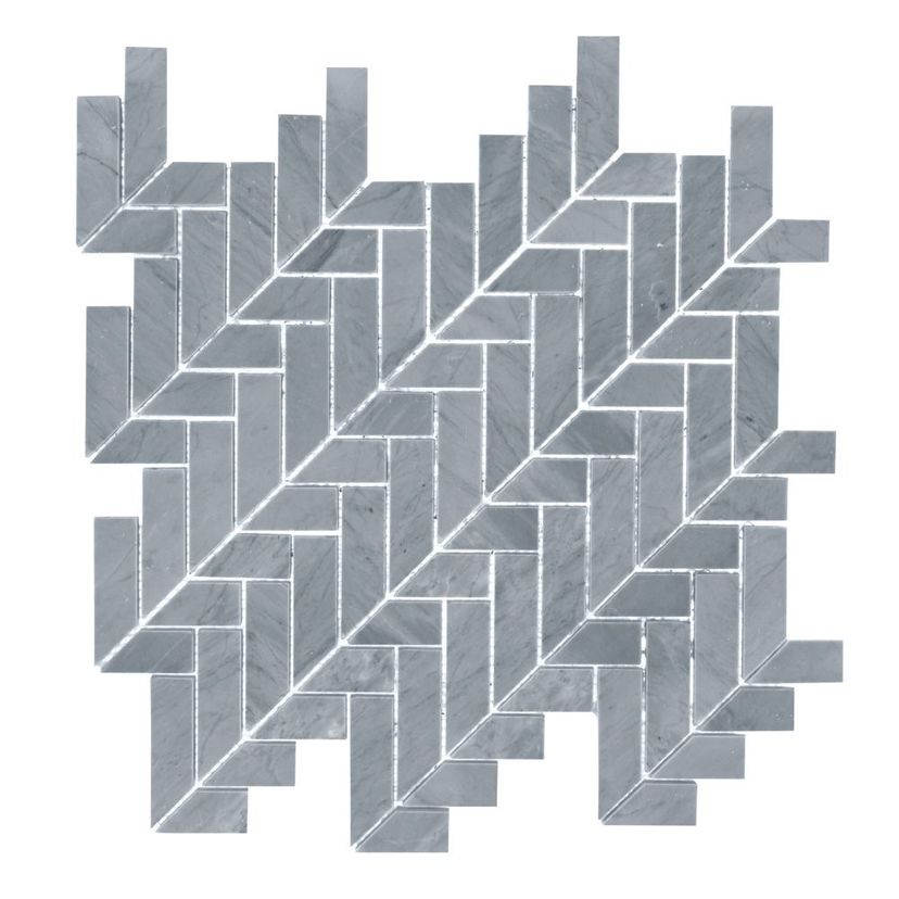 Jeffrey Court Cubist Mod Herringbone 11.38" x 11.75" Marble Mosaic
