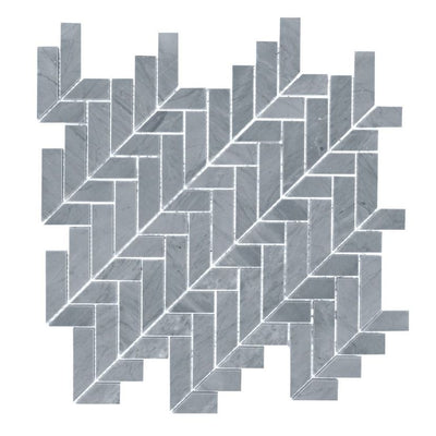 Jeffrey Court Cubist Mod Herringbone 11.38" x 11.75" Marble Mosaic