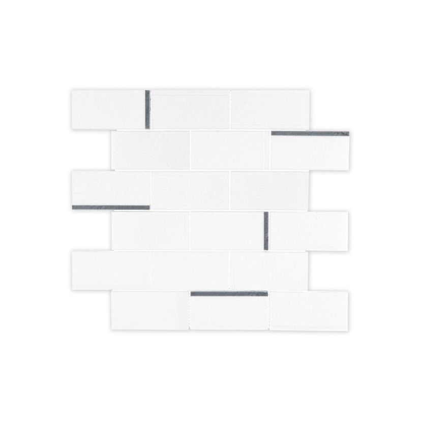 Jeffrey Court Cubist Abstract 12" x 12.13" Marble Mosaic