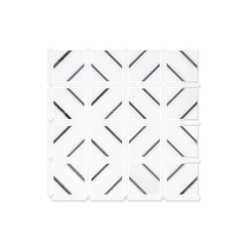 Jeffrey Court Cubist Avant 12.88" x 12.88" Marble Mosaic
