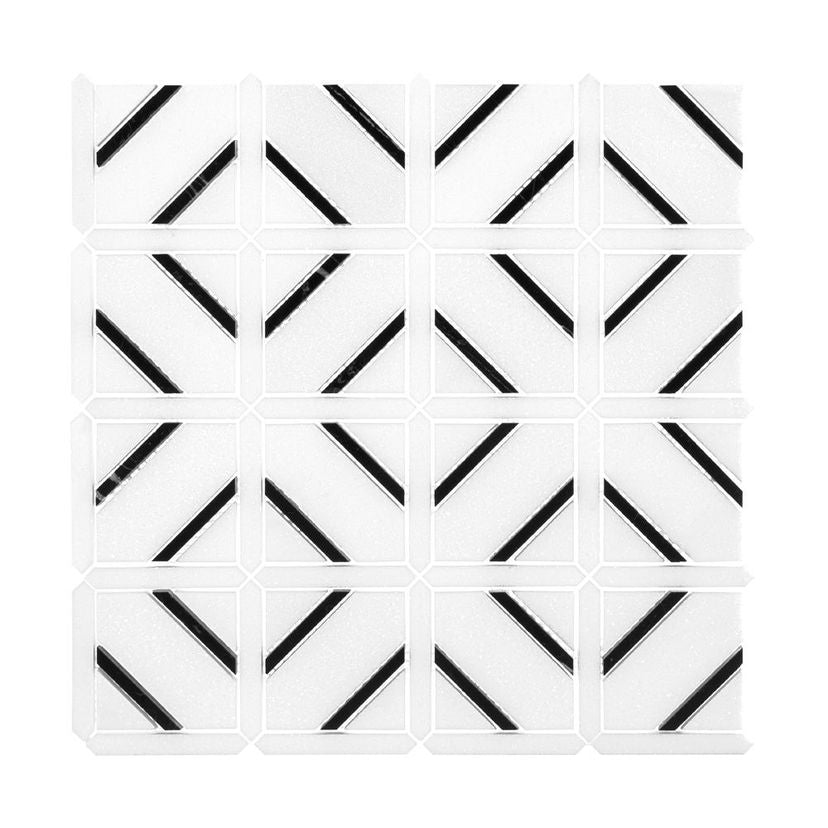Jeffrey Court Cubist Avant 12.88" x 12.88" Marble Mosaic